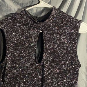 Dress - black sparkle, below knee size medium